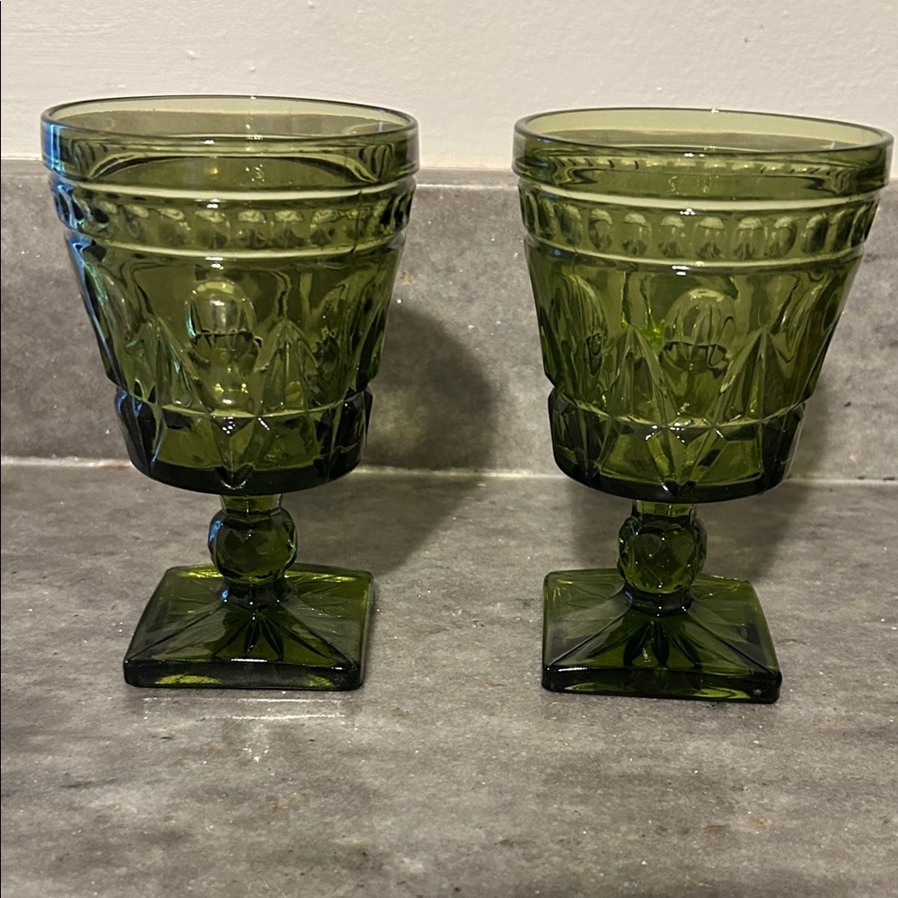 Indiana Glass Green Goblets
